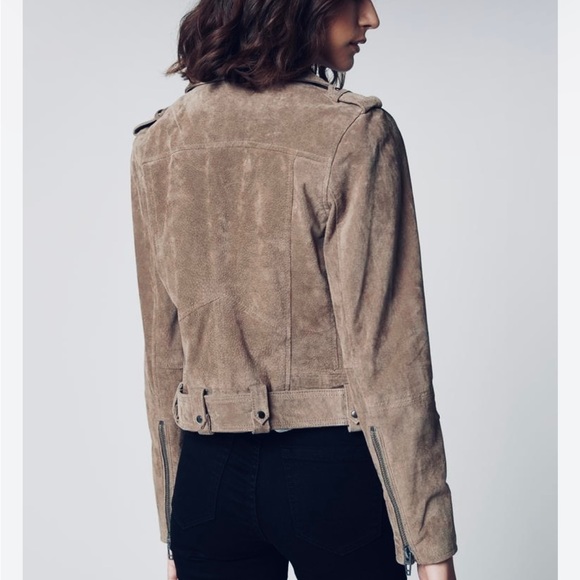 BLANKNYC Suede Moto Jacket Taupe Women’s Size L - Picture 2 of 6